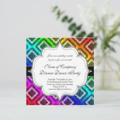 Stammes- Ikat Regenbogen-buntes Muster Einladung (Stehend Vorderseite)