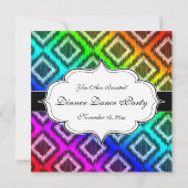 Stammes- Ikat Regenbogen-buntes Muster Einladung (Rückseite)