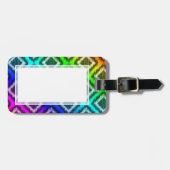 Stammes- Ikat Regenbogen-buntes Muster Gepäckanhänger (Vorderseite horizontal)