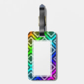 Stammes- Ikat Regenbogen-buntes Muster Gepäckanhänger (Rückseite vertikal)