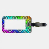 Stammes- Ikat Regenbogen-buntes Muster Gepäckanhänger (Rückseite horizontal)