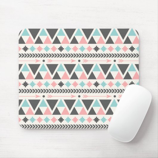 Stammes- inspiriertes Korallen-und Minzen-Muster Mousepad (Mit Mouse)