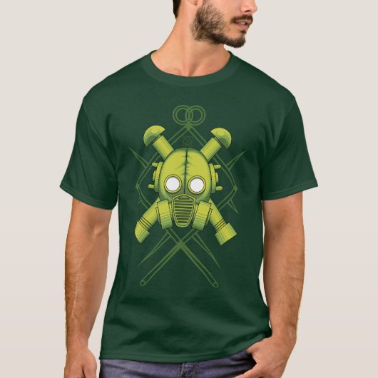 Stammes- Kampfgrün gasmask T-Shirt (Vorderseite)