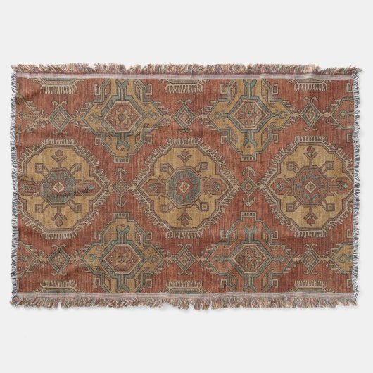 Stammes-Kilim-Medaillon Decke (Vorderseite)