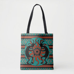 Stammes- Kokopelli aquamarines Brown und Schwarzes Tasche