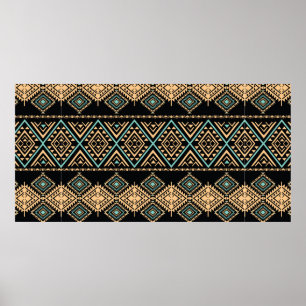 Stammes Kunstmuster. Ethnisch geometrischer Ausdru Poster