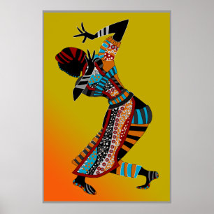 Stammes- Kunstplakat des afrikanischen Tänzers VON Poster