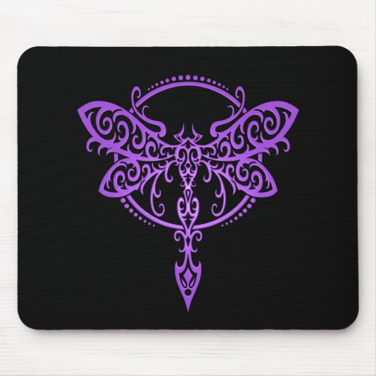 Stammes- Libelle - lila u. schwarz Mousepad (Vorne)