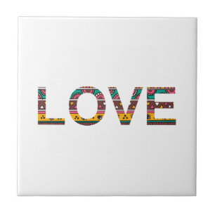 Stammes- Liebe-Wort-Kunst Fliese