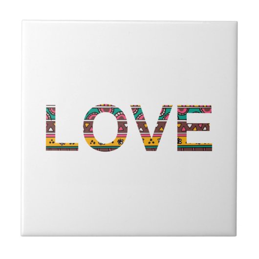 Stammes- Liebe-Wort-Kunst Fliese (Vorderseite)