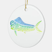 Stammes- Mahi Mahi Keramik Ornament (Links)
