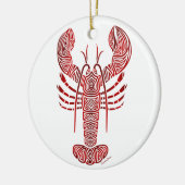 Stammes- Maine-Hummer Keramik Ornament (Links)
