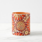 Stammes- Mandala-Druck, verrosten Orange und Brown Tasse (Zentrum)