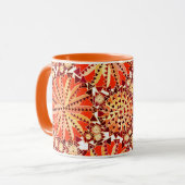 Stammes- Mandala-Druck, verrosten Orange und Brown Tasse (Vorderseite Links)