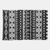 Stammes- Muster Schwarzweiss-Azteke inspiriert Geschirrtuch (Horizontal)