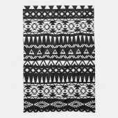 Stammes- Muster Schwarzweiss-Azteke inspiriert Geschirrtuch (Vertikal)