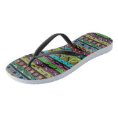 Stammes- Neonmuster Badesandalen (Schrägansicht)