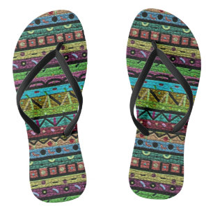 Stammes- Neonmuster Badesandalen