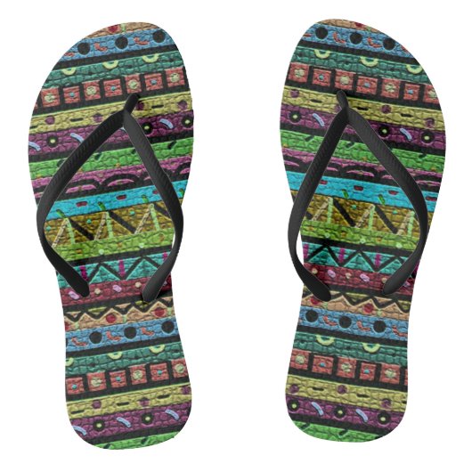 Stammes- Neonmuster Badesandalen (Fußbett)