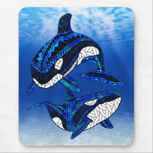 Stammes Orca Killer Whales Mousepad