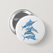 Stammes- Ozean-Tiere Button (Vorne & Hinten)