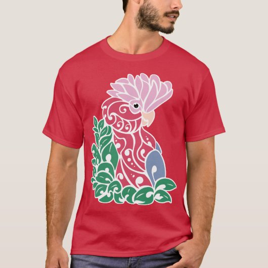 Stammes- Papagei Rose-breasted Tätowierung Galah T-Shirt (Vorderseite)