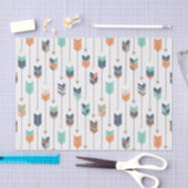 Stammes- Pfeil-blaues orange Grün Seidenpapier (Handwerk)