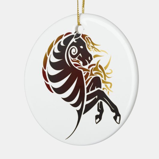 Stammes- Pferd Keramik Ornament (Links)