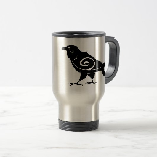 Stammes- Raben-Reise-Tasse Reisebecher (VorderseiteRechts)