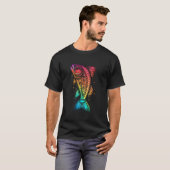 Stammes Regenbogen-Psychedelischer Fisch T-Shirt (Vorne ganz)