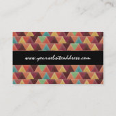 Stammes- Retro geometrisches Muster Visitenkarte (Rückseite)