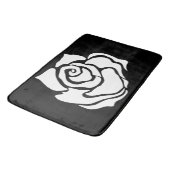 Stammes Rose Schwarz-weiß Badematte (Schrägansicht)