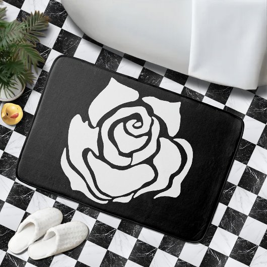 Stammes Rose Schwarz-weiß Badematte