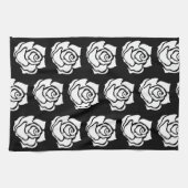 Stammes Rose Schwarz-weiß Geschirrtuch (Horizontal)