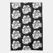 Stammes Rose Schwarz-weiß Geschirrtuch (Vertikal)