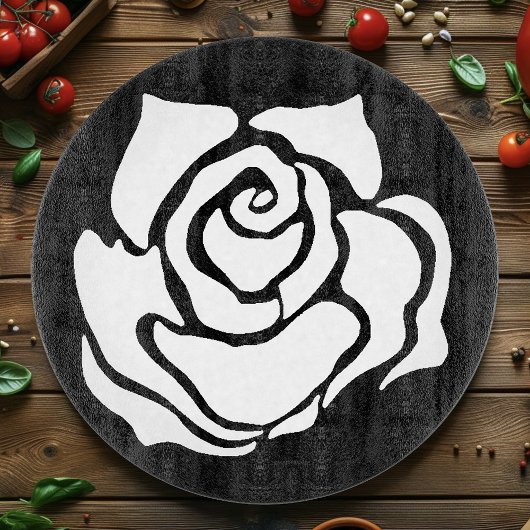 Stammes Rose Schwarz-weiß Schneidebrett