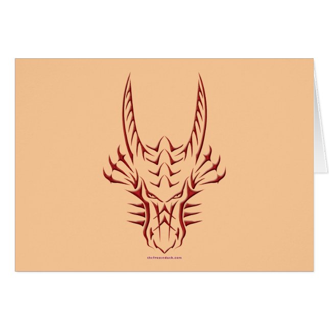Stammes- roter Drache-Kopf (Vorderseite (Horizontal))