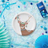 Stammes- Rotwild-Waldwaldgeburtstag Boho Baby Pappteller (Party)