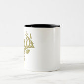 Stammes- Rotwildknistern-Camouflage-Tasse Zweifarbige Tasse (Mittel)