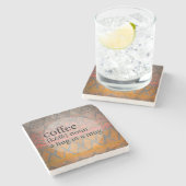 Stammes- Sandstein-Fliesen-Kaffee-Umarmung in Steinuntersetzer (Seitenansicht)