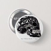 Stammes- Schädel mit Tätowierungsknopf Button (Vorne & Hinten)