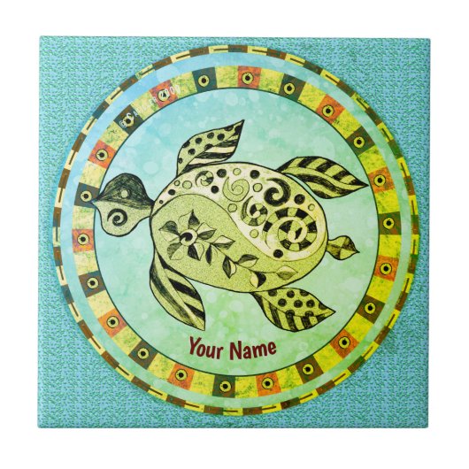 Stammes-Schildkröte Fliese (Vorderseite)