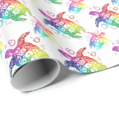 Stammes- Schildkröte-Regenbogen Geschenkpapier (Rolleneckpunkt)