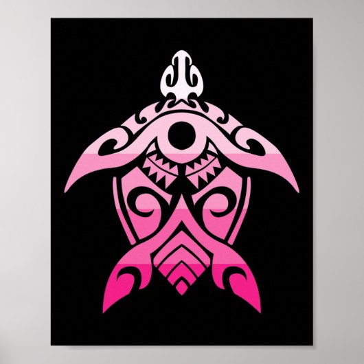 Stammes Schildkröten Brustkrebs Bewusstsein Hawaii Poster (Vorne)