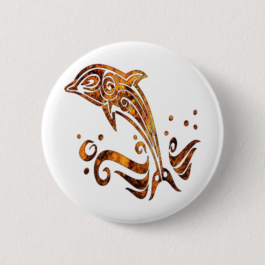 Stammes- Schmutz-Tätowierungs-Delphin Button (Vorderseite)