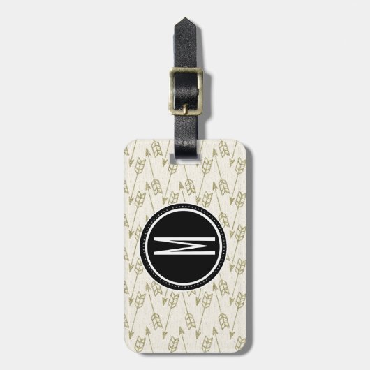 Stammes- schwarzes Monogramm der Pfeil-| Gepäckanhänger (Vorderseite vertikal)