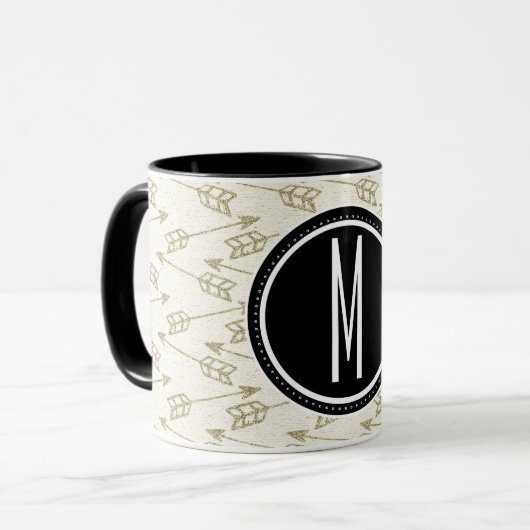 Stammes- schwarzes Monogramm der Pfeil-| Tasse (Vorderseite Links)