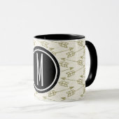 Stammes- schwarzes Monogramm der Pfeil-| Tasse (VorderseiteRechts)