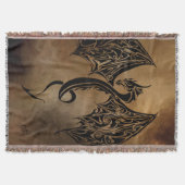 Stammes-Schwarzstein-Fantasy-Drache Decke (Vorderseite)