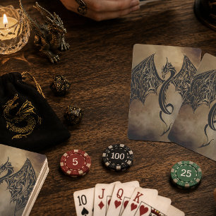 Stammes-Schwarzstein-Fantasy-Drache Spielkarten
